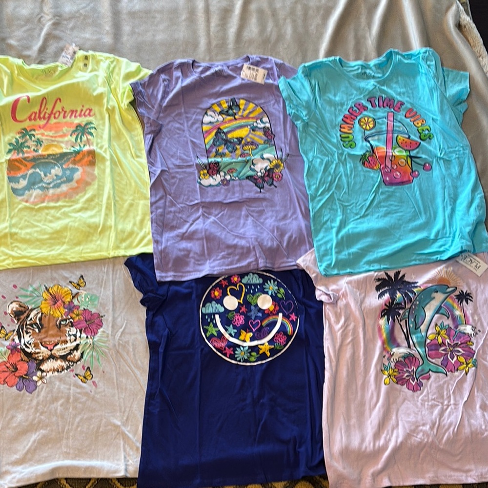 6 pack::: Children Place-Colorful Kids Graphic T-Shirts Set (XXL-16)